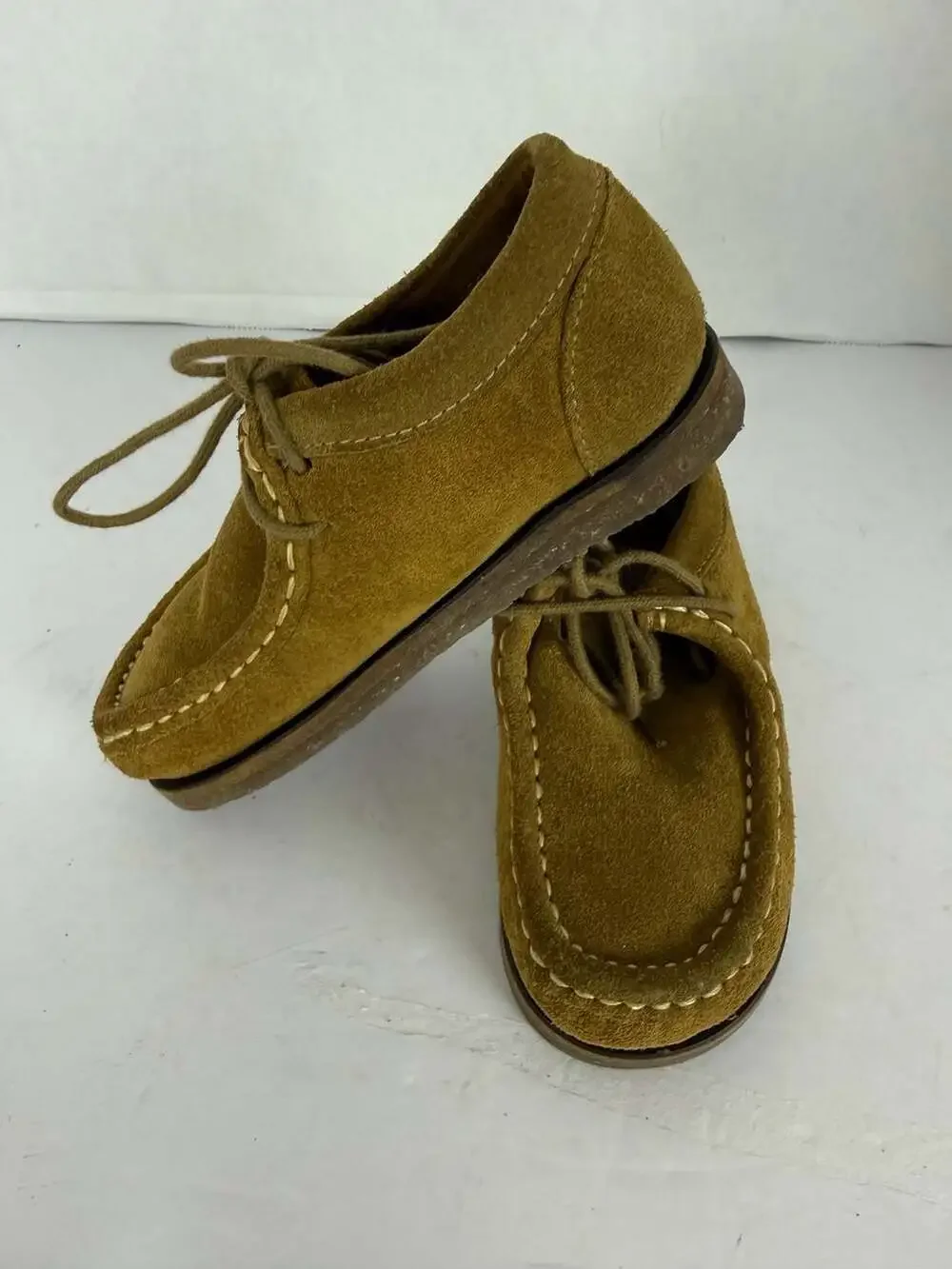 Zara Kids Brown Suede Moccasin Wallabee Style Shoes Size 28